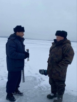Работники территориального управления № 1 ГКУ МО «Мособлпожспас» провели замеры толщины льда...